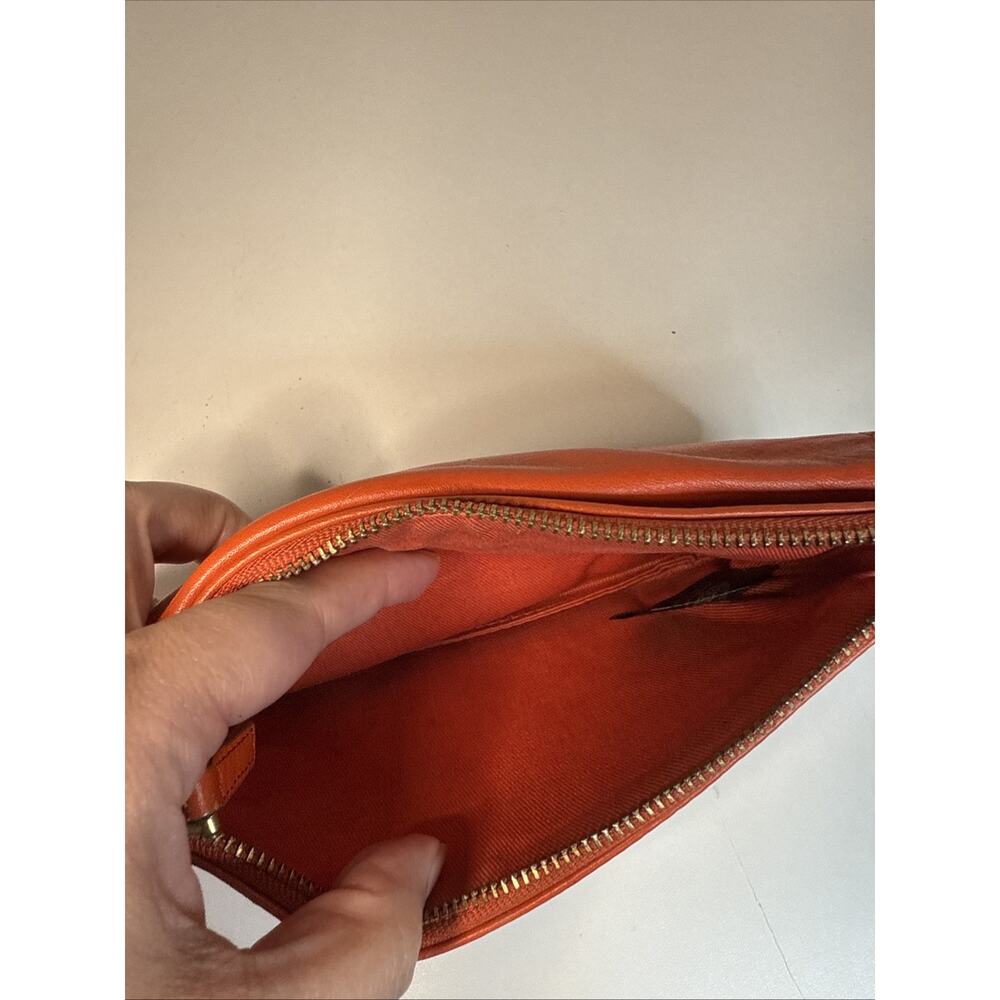 Fossil Wallet Orange Leather Bi Fold Credit Card - Picture 5 of 9